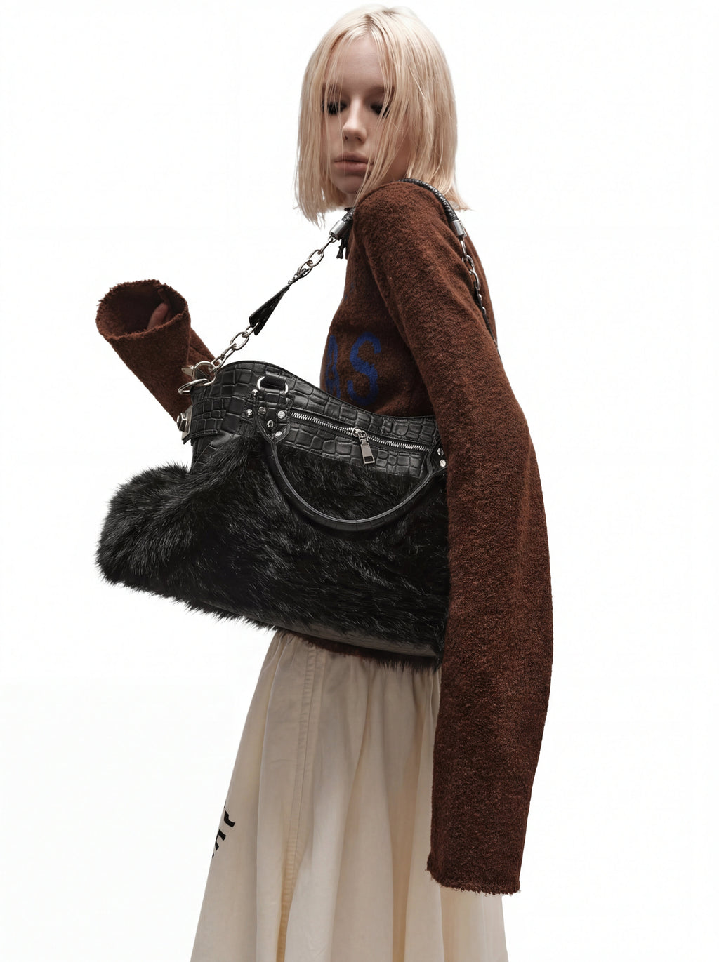 FUR CROC SATCHEL