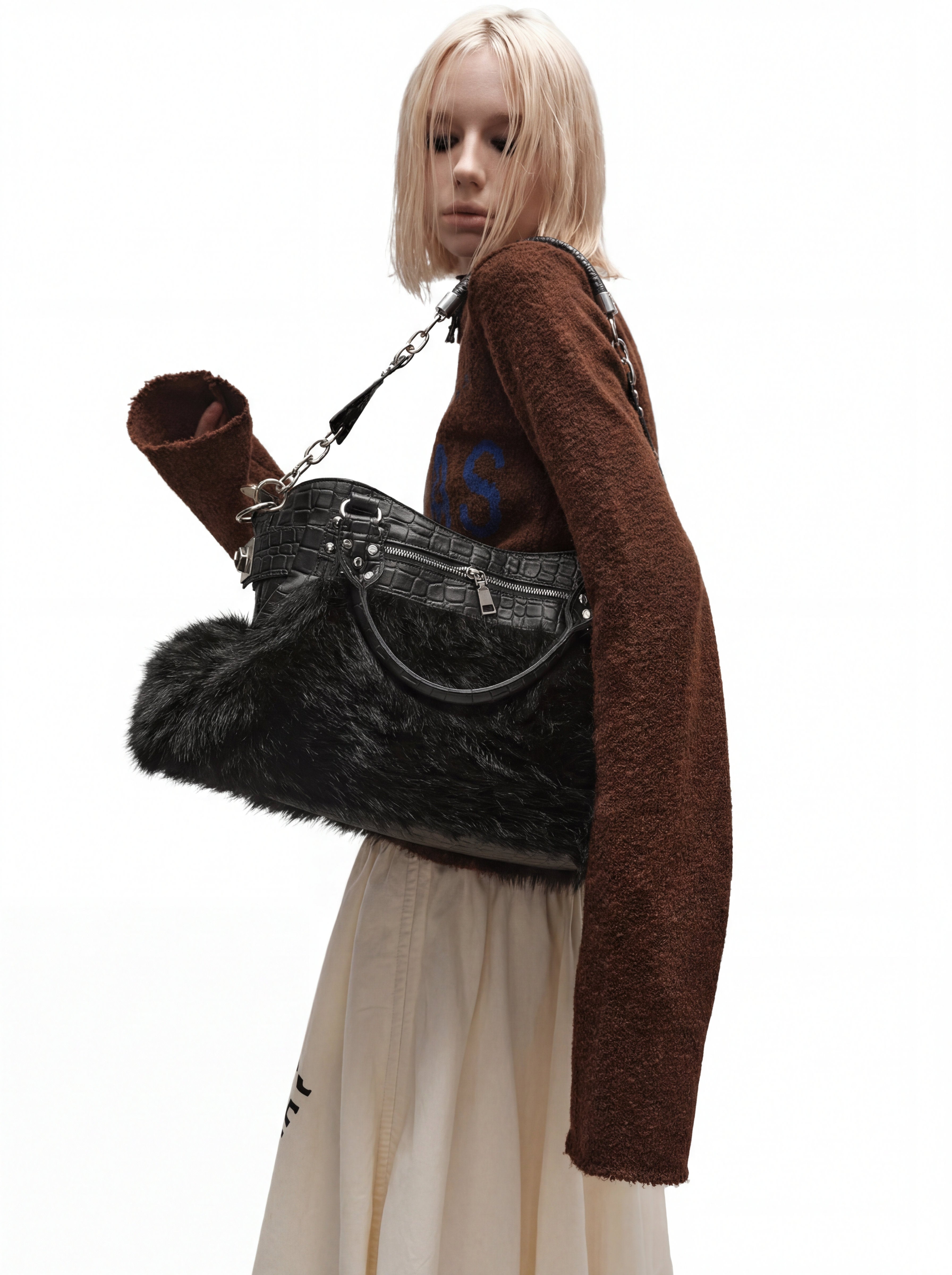 FUR CROC SATCHEL