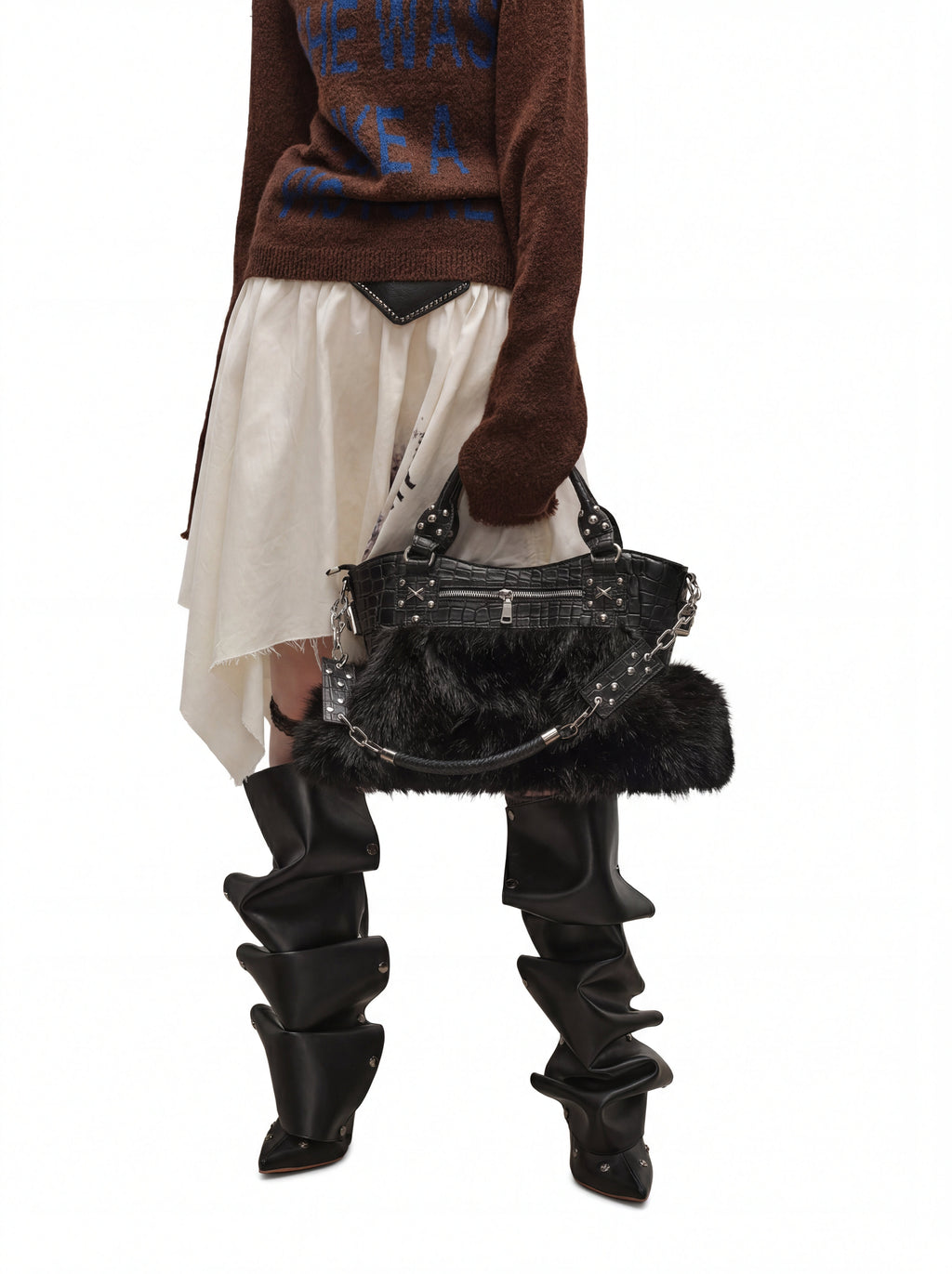 FUR CROC SATCHEL