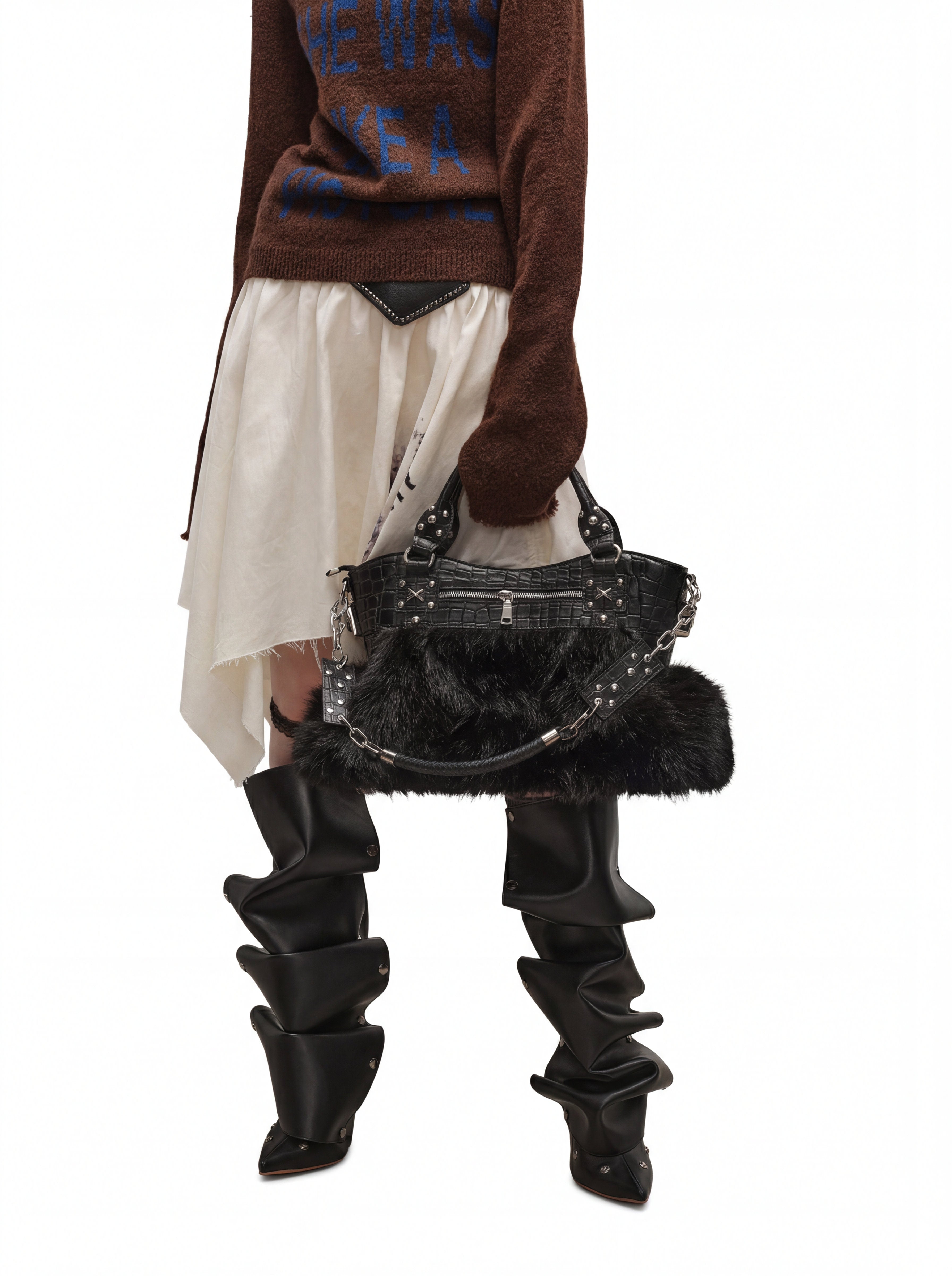 FUR CROC SATCHEL