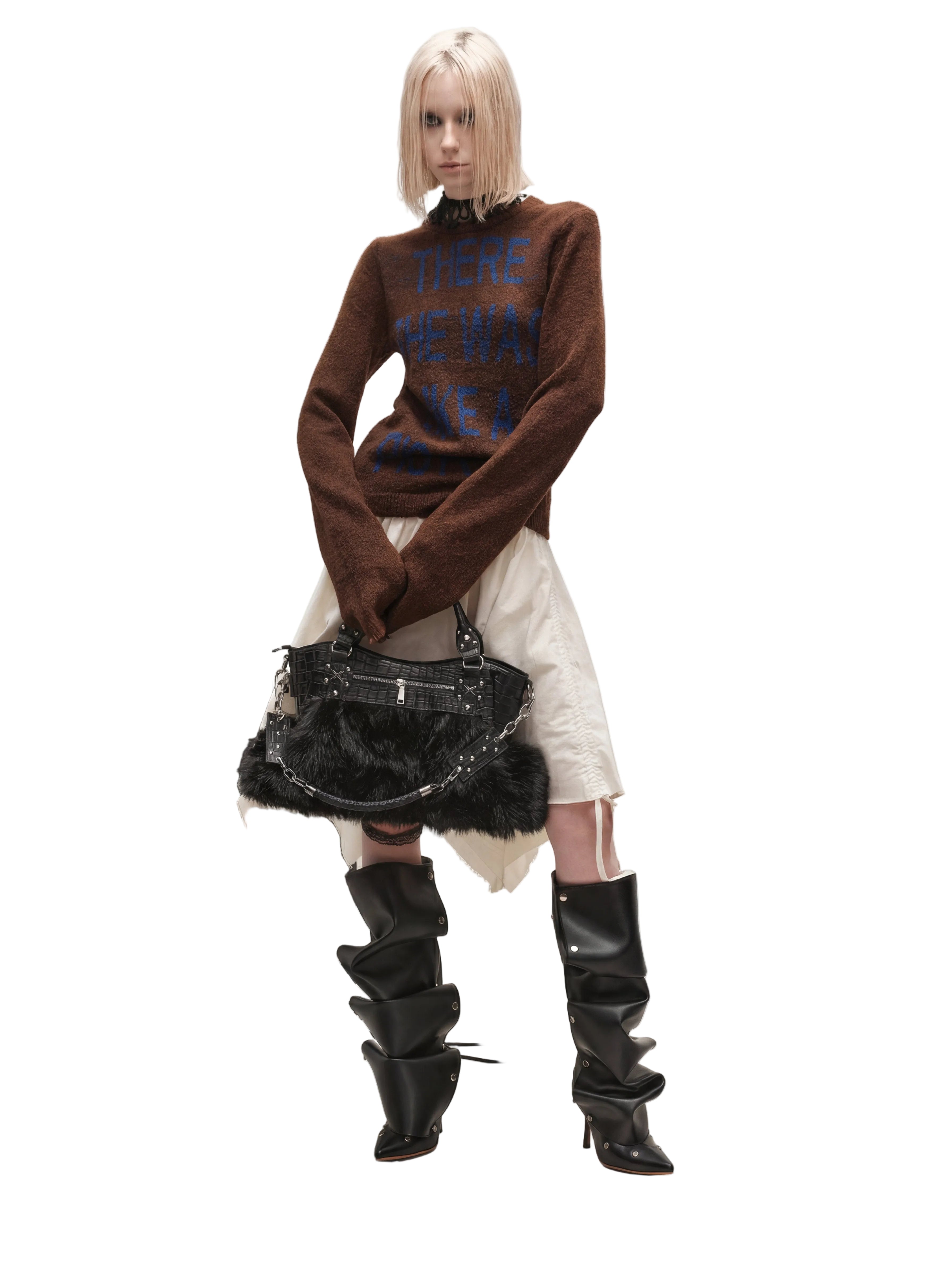 FUR CROC SATCHEL