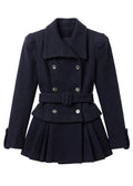 NAVY WOOL DOUBLE COAT